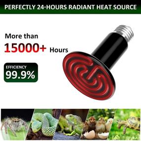 img 2 attached to 🔥 Ceramic Heat Emitter 150W - Makmzoon Ceramic Heat Bulb for Reptile Heat Lamp, Brooders, Chicken Coops, Chameleons, Turtles, Birds, Snakes - 2 Pack