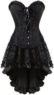 👗 coswe women's solid color lace high low corset skirt with asymmetrical design logo