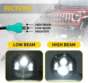 img 2 attached to 🔦 SPL Классические фары LED 7-дюймов с чипами Cree для Jeep Wrangler 97-2017 JK TJ LJ/H1 H2 (черная пара)