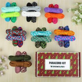 img 3 attached to 🐺 WEREWOLVES 550 Paracord Crafting Kits - Parachute Cord Bracelet with Tape Measure, Buckles, Carabiner, Key Rings - Multicolor Rope Gift Box