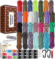 🐺 werewolves 550 paracord crafting kits - parachute cord bracelet with tape measure, buckles, carabiner, key rings - multicolor rope gift box логотип