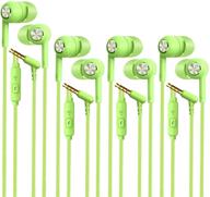 earphones headphones ergonomic microphone green 4pairs logo