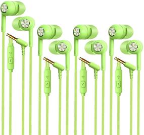 img 1 attached to Earphones Headphones Ergonomic Microphone Green 4Pairs