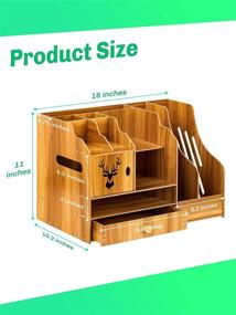 img 3 attached to Organize Your Office Space with JARLINK Wooden Desk Organizer: Multi-Functional File Storage with Drawer for Home and Office Supplies