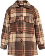 flannel button pockets sleeve jacket logo