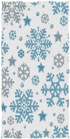 img 4 attached to ❄️ Wamika Snowflakes and Stars Hand Towels: Winter Christmas Bath Bathroom Towel for Bath, Hand, Face, Gym, Spa – 30 X 15 Inch Towels