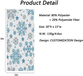 img 1 attached to ❄️ Wamika Snowflakes and Stars Hand Towels: Winter Christmas Bath Bathroom Towel for Bath, Hand, Face, Gym, Spa – 30 X 15 Inch Towels
