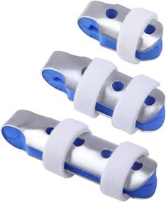 img 4 attached to 🖐️ Adjustable Finger Splints: Pack of 3 Sizes for Immobilizing Finger Knuckles in Adults and Children, Ideal for Pain Relief, Sprains, Strains, Arthritis, with Soft Foam Interior, Loop Straps, and Ventilation Holes.