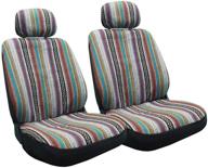 🚗 enhance your ride with 4 pc universal baja inca saddle mexican blanket front seat covers - low back, pair logo