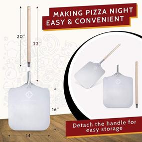 img 2 attached to 🍕 CulinaryInStyle Large Metal Pizza Spatula - 14"x16" Pizza Peel for Pizza Stone with Removable Long Handle - Aluminum Pizza Paddle and Bread Peel - Essential Pizza Tools and Metal Spatula