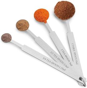 img 4 attached to ONEKOO 7-Inch Long Handle Measuring Spoons Set - Premium Stainless Steel Metal Spoon for Accurate Measurement, Tablespoon & Teaspoon & Coffee Scoop - Ideal for Cooking, Baking, and Precise Ingredient Measurement of Liquids or Dry Ingredients