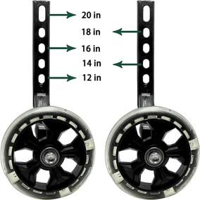 img 3 attached to 🚲 MHSS Training Wheels Bicycle Stabiliser Kit: Adjustable Flash Mute Wheels for Children’s Single Speed Bikes (12/14/16/18/20 inch)