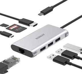 img 4 attached to 🔌 USB C Hub 8-in-1: 4K HDMI, Gigabit Ethernet, USB 3.0, PD Charging - MacBook Pro/Air Thunderbolt 3 Adapter
