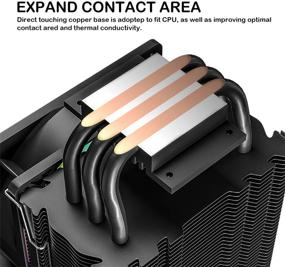 img 2 attached to Vetroo V3 Black CPU Cooler: Enhanced Cooling with 92mm Fan and 3 Direct Contact Heatsink Pipes - Supports Intel i3/i5/i7 Socket LGA1200/775/1366/1150/1151/1155/1156 & AMD CPUs (125W TDP)