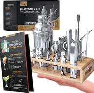 teavas mixology bartender kit with bamboo stand - 25-piece bar essentials set: stainless steel bar tools, cocktail shaker, recipe menu - ideal for clubs, lounges & parties logo