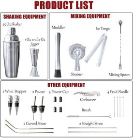 img 2 attached to TEAVAS Mixology Bartender Kit with Bamboo Stand - 25-Piece Bar Essentials Set: Stainless Steel Bar Tools, Cocktail Shaker, Recipe Menu - Ideal for Clubs, Lounges & Parties