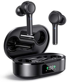 img 4 attached to Yaojin True Wireless Earbuds: Bluetooth 5 Headphones w/ 24H Playtime, IPX5 Water Resistance - For iPhones and Android (Black)