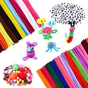 img 3 attached to 🎨 2100 Pieces Arts and Crafts Supplies for Kids: Pipe Cleaners, Pom Poms, Sticks - All-in-One DIY Crafts Kit for Activities and Parties