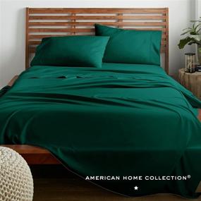 img 3 attached to 🌲 Forest Green Queen Bedding Set - 4 Piece Sheets & Pillowcases - Deep Pocket (16 Inches) - Double Brushed Microfiber Bedding for Extra Softness - Wrinkle Resistant - Easy Care