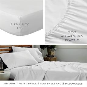 img 1 attached to 🌲 Forest Green Queen Bedding Set - 4 Piece Sheets & Pillowcases - Deep Pocket (16 Inches) - Double Brushed Microfiber Bedding for Extra Softness - Wrinkle Resistant - Easy Care