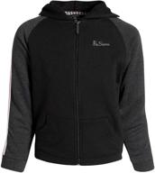 👦 boys' zip up fleece hoodie sweatshirt by ben sherman logo