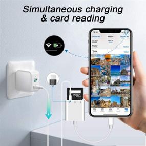 img 2 attached to 📱 iPhone iPad SD Card Reader - Memory Card Reader for Micro SD Card, Plug and Play Trail Camera Viewer with Simultaneous Charging and Card Reading - SD Card Adapter for Micro SD Card