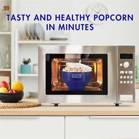 img 3 attached to 🍿 Korcci BPA Free Silicone Popcorn Popper - Microwaveable, Collapsible Dishwasher Safe Popcorn Maker Bowl, Various Colors Available (Blue)