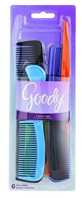 img 1 attached to 👨 Семейная упаковка из 6 расчесок для волос Goody Styling Essentials - 1.357 унций каждая.