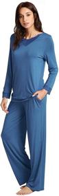 img 3 attached to WiWi Sleeve Sleepwear Pajama Prussian