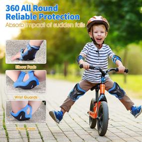 img 3 attached to 🛹 VANCOK Kids/Youth Protective Gear: Upgraded 6-in-1 Safety Pads Set for Rollerblading, Skateboarding, Cycling, and More – Adjustable Strap, Version 5.0