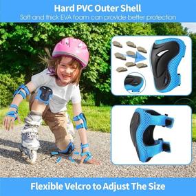 img 2 attached to 🛹 VANCOK Kids/Youth Protective Gear: Upgraded 6-in-1 Safety Pads Set for Rollerblading, Skateboarding, Cycling, and More – Adjustable Strap, Version 5.0