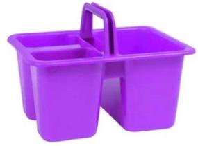 img 1 attached to Convenient and Colorful Kids Arts & Crafts Caddies with Handles - Set of 4