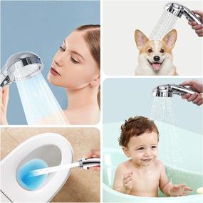 img 1 attached to 🚿 SINGSO High Pressure Handheld Shower Head with On Off Switch, Detachable Shower Head, 3 Spray Modes Shower Massager Handheld - Includes Hose and Adjustable Angle Bracket (Chrome)