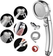 🚿 singso high pressure handheld shower head with on off switch, detachable shower head, 3 spray modes shower massager handheld - includes hose and adjustable angle bracket (chrome) logo
