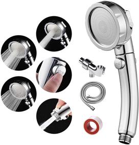 img 4 attached to 🚿 SINGSO High Pressure Handheld Shower Head with On Off Switch, Detachable Shower Head, 3 Spray Modes Shower Massager Handheld - Includes Hose and Adjustable Angle Bracket (Chrome)