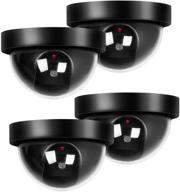 enhance home and business security with bnt fake security camera 4-pack, indoor outdoor dummy camera with flashing red led light (black) logo
