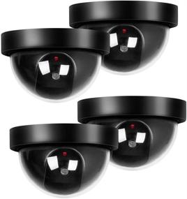 img 4 attached to Enhance Home and Business Security with BNT Fake Security Camera 4-Pack, Indoor Outdoor Dummy Camera with Flashing Red LED Light (Black)