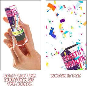 img 1 attached to ArtCreativity Confetti Cannons: Vibrant Set of 4 Party Poppers for Memorable Celebrations - Perfect for Weddings, Birthdays, Graduations, and Baby Showers - Safe and Fun Confetti Poppers for Kids