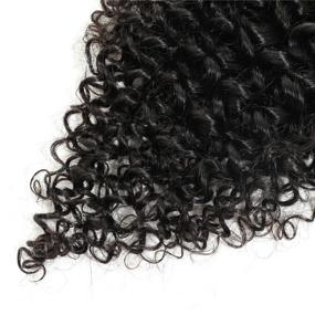 img 1 attached to 🎀 Орнаментальные волосы "Kinky Curly" на заколках для чернокожих женщин - натурального цвета волосы 10A, 7 штук, мягкие и густые, 100 гр/набор (10 дюймов 100 гр)