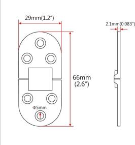 img 3 attached to 🚪 NRC&XRC Marine Grade CAST Solid 316 SS Mirror Polished Door Hinges - Marine Stainless Steel, Heavy Duty 66MM x 29MM (2.6" 1.2") Pair for Boat, RVs - Top Quality Hinges for Marine Applications!