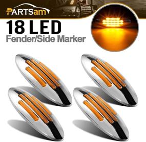 img 4 attached to 🚚 Partsam 4-Piece 6.6 Inch Flat-line Oval Trailer LED Side Marker and Turn Signal Lights in Amber with 18 Diodes, Surface Mount Design, Bullet Plug, Waterproof Front Fender LED Marker Lights Panel - 12V