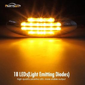 img 1 attached to 🚚 Partsam 4-Piece 6.6 Inch Flat-line Oval Trailer LED Side Marker and Turn Signal Lights in Amber with 18 Diodes, Surface Mount Design, Bullet Plug, Waterproof Front Fender LED Marker Lights Panel - 12V