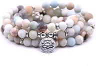 🧘 enhance self-discovery: 108 natural beads mala yoga bracelet with divine lotus charm logo