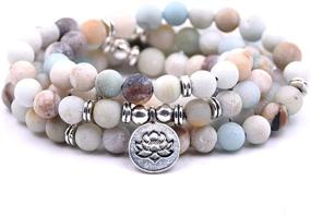 img 4 attached to 🧘 Enhance Self-Discovery: 108 Natural Beads Mala Yoga Bracelet with Divine Lotus Charm