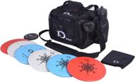 complete disc golf starter set: 2 putters, 2 mid-range, 2 drivers & mini disc with towel and bag логотип