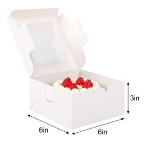 img 3 attached to 30-Pack of White Bakery Boxes with Window for Small Pies, Cookies, Cupcakes, and Pastries - 6x6x3 Inches