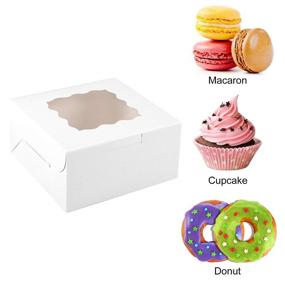 img 2 attached to 30-Pack of White Bakery Boxes with Window for Small Pies, Cookies, Cupcakes, and Pastries - 6x6x3 Inches