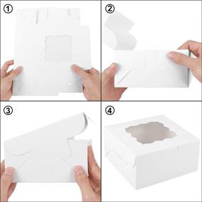 img 1 attached to 30-Pack of White Bakery Boxes with Window for Small Pies, Cookies, Cupcakes, and Pastries - 6x6x3 Inches