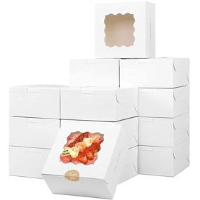 img 4 attached to 30-Pack of White Bakery Boxes with Window for Small Pies, Cookies, Cupcakes, and Pastries - 6x6x3 Inches