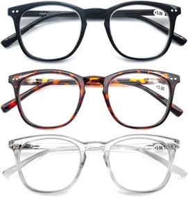 img 3 attached to 👓 Stylish Reading Glasses for Men and Women [1.25 Power] - Lightweight Frame - Set of 3 - Black, Tortoise, Clear